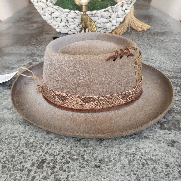 NWT Revival Wear Light Olive Brown Fedora main image 6